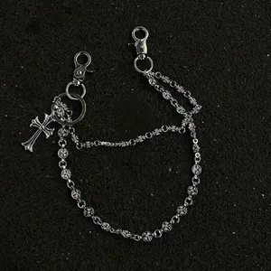 Gothic Denim Cross Waist Chain - Multi-Element Body Chain for Fashion Costume Jewelry Accessories