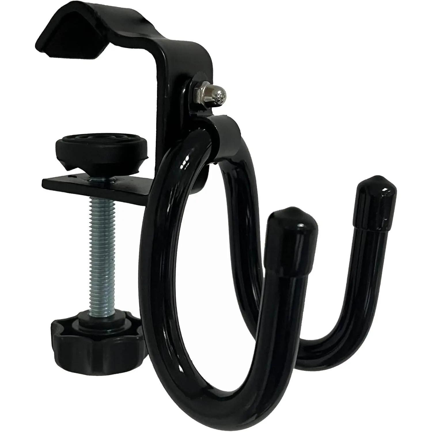 Clamp-On Adjustable Work Desk Hook - 10kg (20lbs) Weight Capacity, Horizontal/Vertical Mount, Rubber Pads for Skateboards, Longboards, Keys