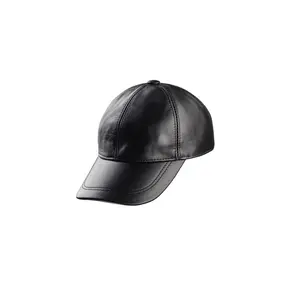Lukkizara Leather Cap for Men Women 100% Genuine Lambskin Leather Adjustable Dad Hat Sport Visor