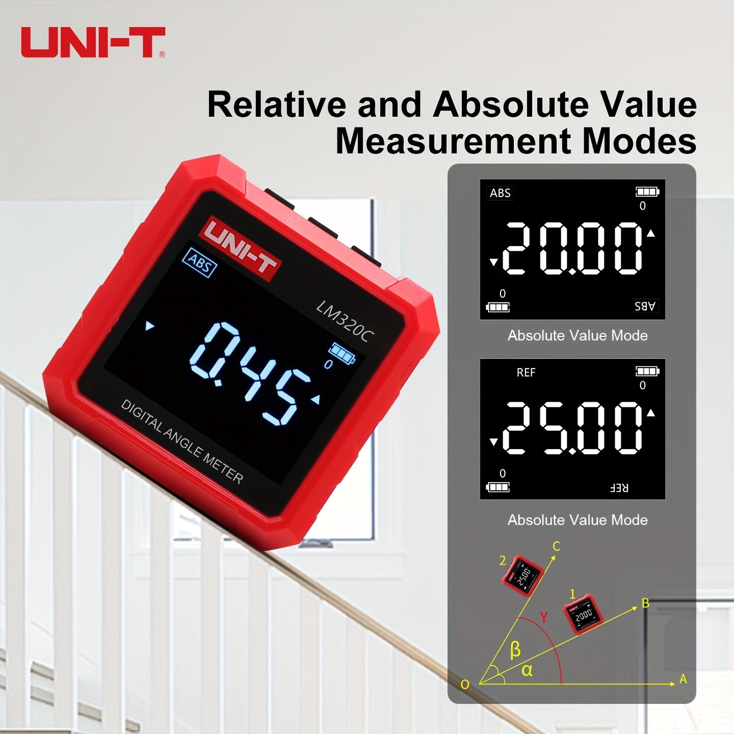 Digital Angle Meter, Magnetic Digital Angle Finder 4x90° Measurement, 3-Sided Magnetic Base Inclinometer, Relative/Absolute Mode, Electronic Angle Gauge with Unit Conversion for Woodworking, Construction & DIY