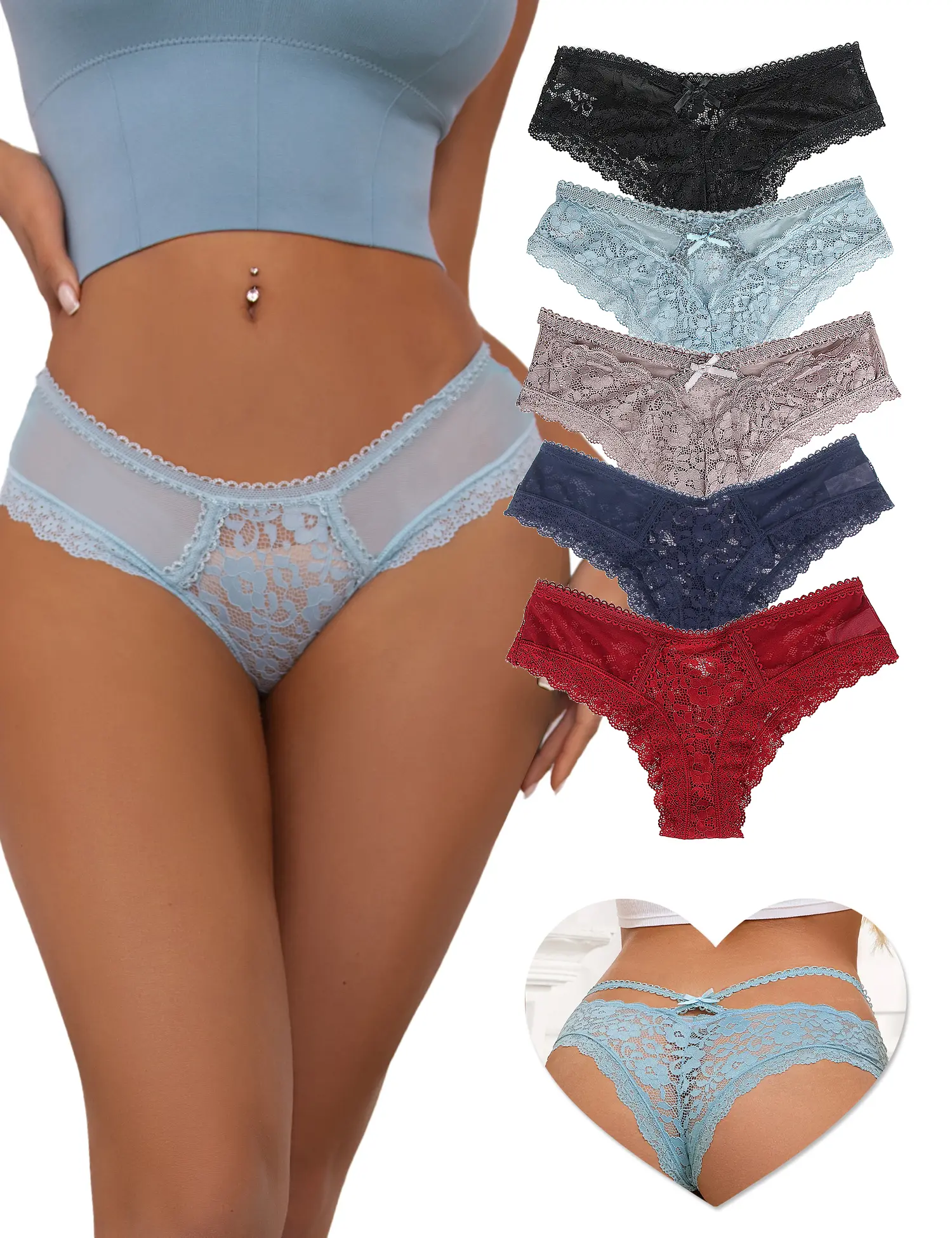 Women's Lace Panty Cotton Soft Comfy Breathable Underwear Everyday Knicker Briefs Panties Strings Lace Lingerie Naughty Women's Lace Panty Cotton Soft Comfy Breathable Underwear Everyday Knicker Briefs Panties Strings Lace Lingerie Naughty
