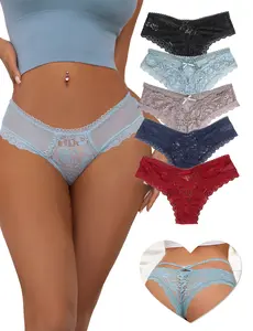 Women's Lace Panty Cotton Soft Comfy Breathable Underwear Everyday Knicker Briefs Panties Strings Lace Lingerie Naughty Cheeky Underwear for Daily Wear Sexy  Naughty Cheeky Women's Underwear for All Seasons Plus Size XS-4XL