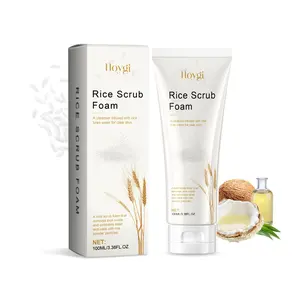 HOYGI Rice Scrub Foam - Hydrolyzed Rice & Coconut Extract Deep Cleansing Smooth Exfoliating Anti-Acne Facial Cleanser