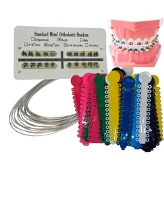 Orthodentalusa Mini ROTH Orthodontic Brackets (0.022in, 20-Pack) with 1040 Elastomeric Ligature Ties, Power Chains for Braces & Sky Blue Storage Pack, Oral Care Accessories for Orthodontic Treatment