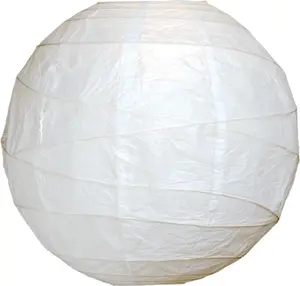 50-Pack 16 Inch White Free-Style Ribbing Round Paper Lantern