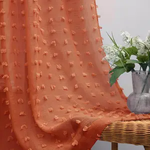 KOUFALL Terracotta Boho Curtains for Bedroom,Sheer 2 Panels Rust Colored Orange Vintage Rustic Farmhouse Curtains for Living Room Window 84 Inches Long