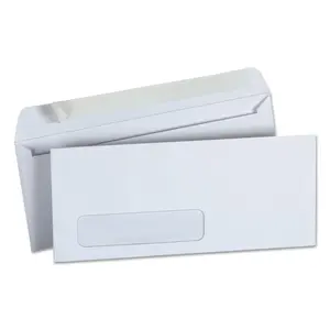 Peel Seal Strip Business Envelope, #10, Square Flap, Self-Adhesive Closure, Lower Left Window, 4.13 X 9.5, White, 500/Box