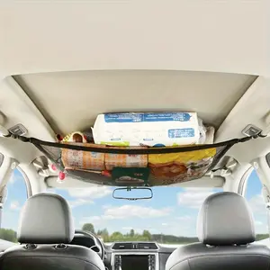 Car Ceiling Cargo Net – Adjustable Double-Layer Storage for SUV Travel & Road Trips