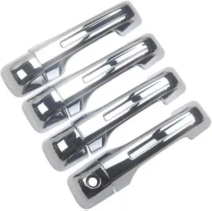 Triple Chrome Plated Door Handle Covers No Smart Button Cutout Compatible with 2019-2023 RAM 1500 4DR Model