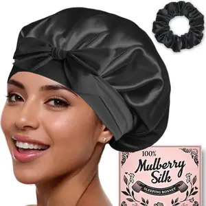 Silk Bonnet Sleeping Cap for Women, Made of Real 100% Mulberry Silk, Soft and Easy to Use, Breathable & Adjustable Sleep Caps, Fine Hair Wrap - Night Head Cap for Curly Hair sports outdoor