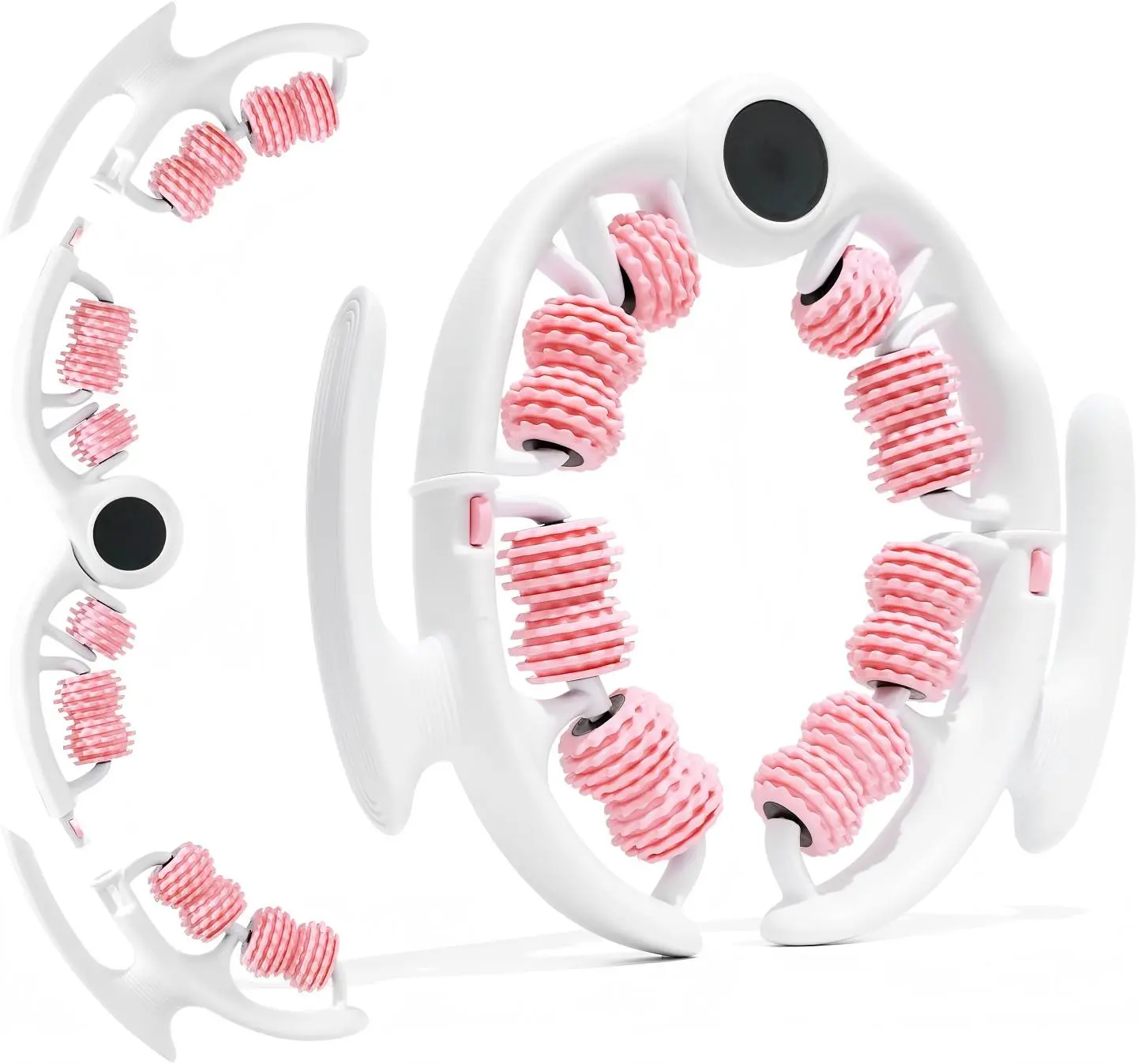 【Summer Vibes】Manual Push-Pull Massage Roller, Detachable Full Body Muscle Massage Tool, Fascia Roller for Legs,Thighs,Calves, Arms, Waist, Back & Shoulders, Handheld Workout Recovery Roller, Portable Fitness Training Equipment for Women & Men (Pink)