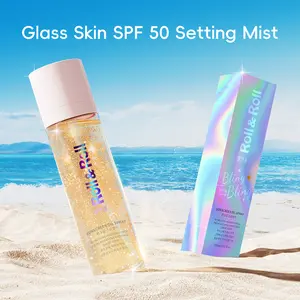 K-beauty  Bling Bling Sunscreen Setting Spray SPF 50 Moisturizing Hyaluronic Acid Radiant Makeup Glow Waterproof Non-Greasy 3.52 fl oz Facial Hydrating Moisturizer