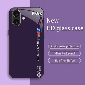 Suitable for [iPhone 16] "Never Give Up" Liquid Glass Phone Case — Ultra-Thin, Drop-Resistant, Scratch-Proof, Light Luxury Business Style — Acrylic Material — Trendy & Fashionable 996