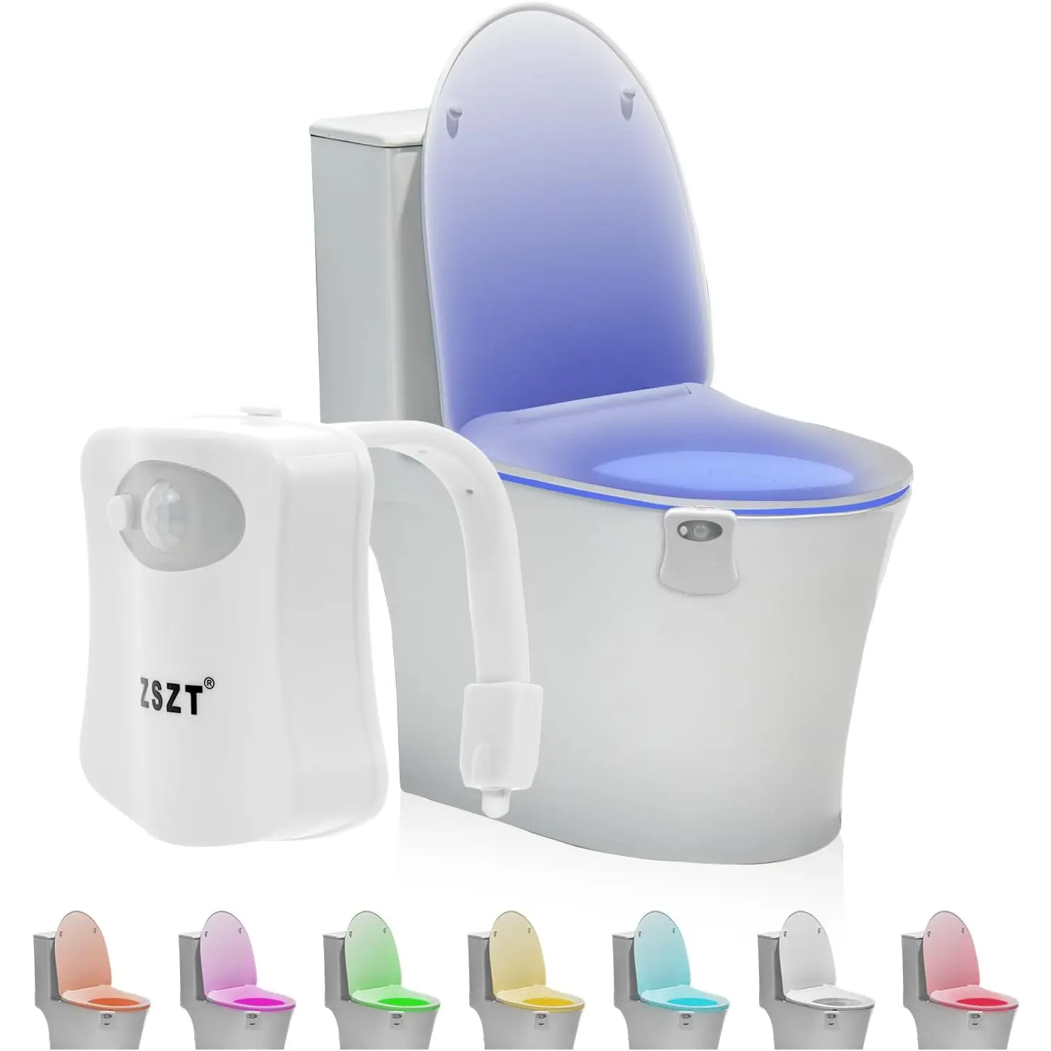 Toilet Night Light Motion Sensor Activated, 8 Colors Changing Bowl Nightlight for Bathroom,  for Using Toilet in Midnight, Funny  for Your Family