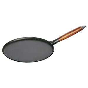 STAUB Enameled Cast Iron Crepe Pan Set, Made in France STAUB Enameled Cast Iron Crepe Pan Set, Made in France