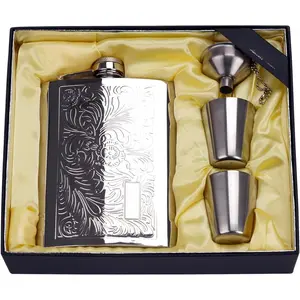 flasks for  for men Stainless quality  flask 8oz Pocket Engraved  Drink Pot  flagon metal 220ml  flask ()