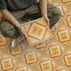 Wood Parquet Style PVC Self-Adhesive Floor Sticker, Waterproof Vinyl Flooring, DIY Apartment Renovation, Removable Tile Sticker