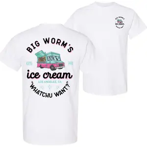 Big Worm’s Ice Cream Truck Graphic T-Shirt – Funny Movie Inspired Tee With 'Whatchu Want?’ Quote, Double Sided Print, Soft Cotton Casual Streetwear Unisex Shirt, 90s Vibes, Vintage Tee for Men & Women Breathable Classic
