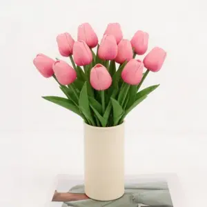Style Realistic Tulips, Multi-Color Flower Bouquet, Home Decor Atmosphere Enhancer, Soft Furnishing Essential