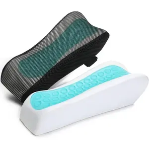 Ergonomic Chair Armrest Cooling Gel and Memory Foam Pads-2-Piece Set for Elbow Pillow Pressure Relief in Office and Gaming Chairs