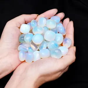 Opal Agate Tumble Gemstone, 100g Bag Healing Stones, Polished Rolling Decorative Stone for Garden Decoration, Gardening & Aquatic Decor, Ca Prop-65 Compliant