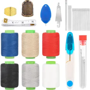 43PCS Sewing Kit for Adults Needle and Thread Kit with Big Eye Needles, Threader & Strong Thread for Hand Sewing, Repairs & Patching Daily Use