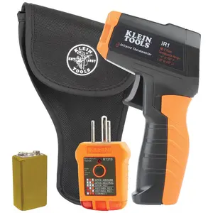 IR1KIT Infrared Thermometer and GFCI Receptacle Tester Kit, Non-Contact Temperature Measurement and Tester