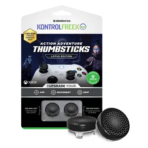 KontrolFreek Lotus for Xbox One and Xbox Series X Controller | Performance Thumbsticks | 2 Mid-Rise Concave | Black/Clear