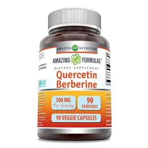 Amazing Formulas Quercetin Berberine 500 Mg | 90 Vegetarian Capsules | Non-GMO | Gluten-Free | Made in USA