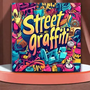 Street Graffiti Theme Coloring Book with 20 Bold Stress Relief Designs, 7.9in X 7.9in Size, Perfect Gift for All Ages