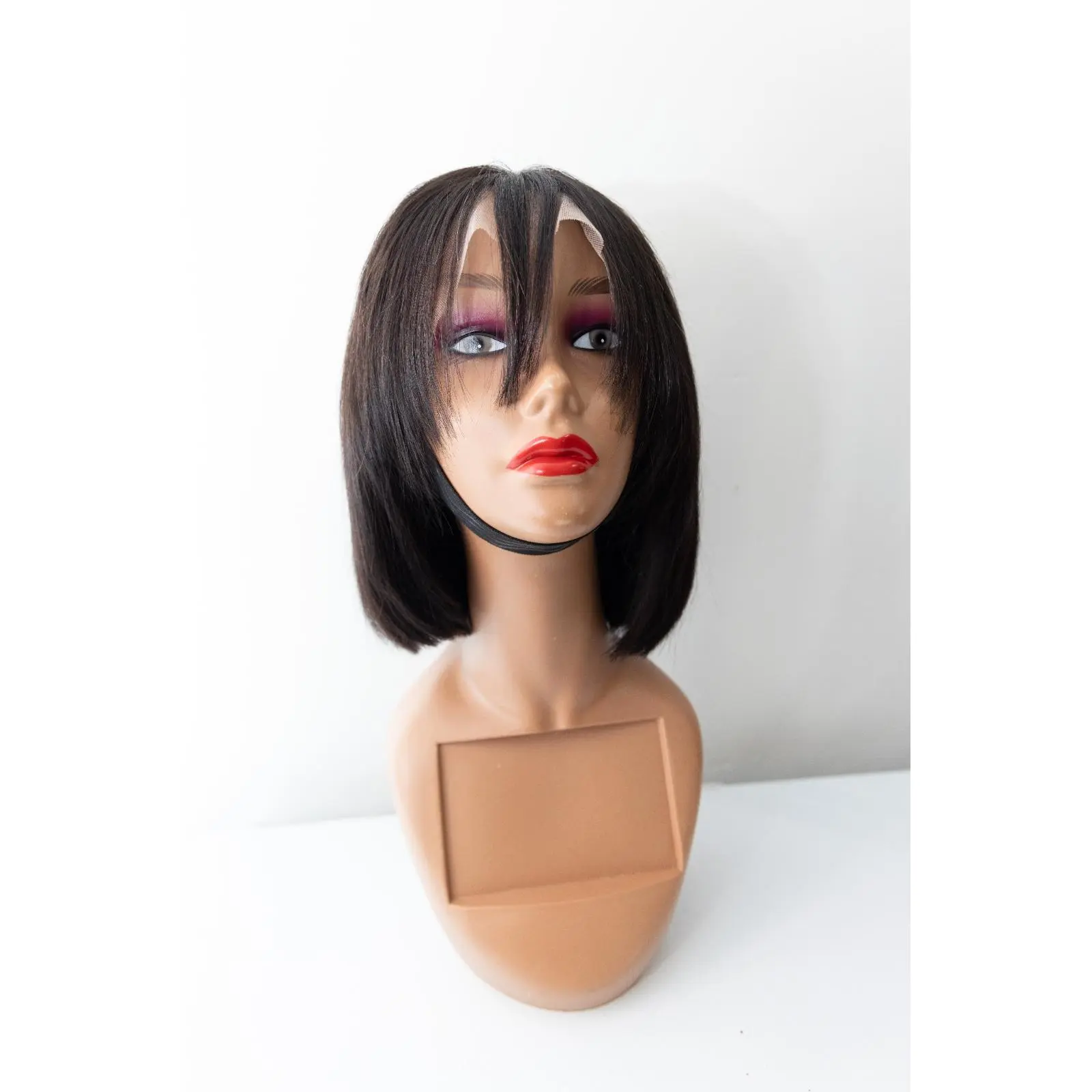 Short Bob Wig with Bangs for Women - Brown Color, Synthetic Fiber, Lightweight, Easy to Style, Perfect for Daily Wear