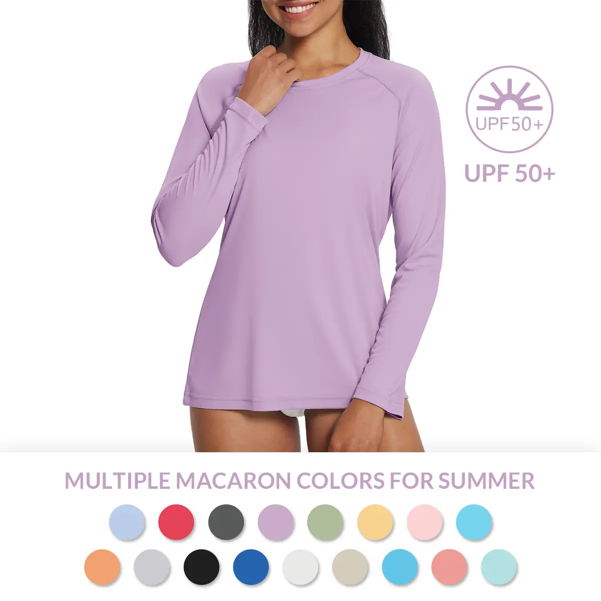 baleaf Women's UPF 50+ Sun Shirts Long Sleeve UV Protection Rash Guard Lightweight Quick Dry Outdoor Hiking Fishing Athletic Activewear Gym Clothes