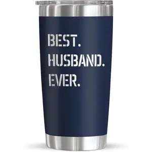 Christmas Anniversary Birthday Gifts for Husband from Wife - Stainless Steel Insulated Coffee Tumbler with Lid 20 oz - Anniversary Wedding Gifts for Him Men, Cool Stuff for Men 20 OZ Stainless Steel Tumbler