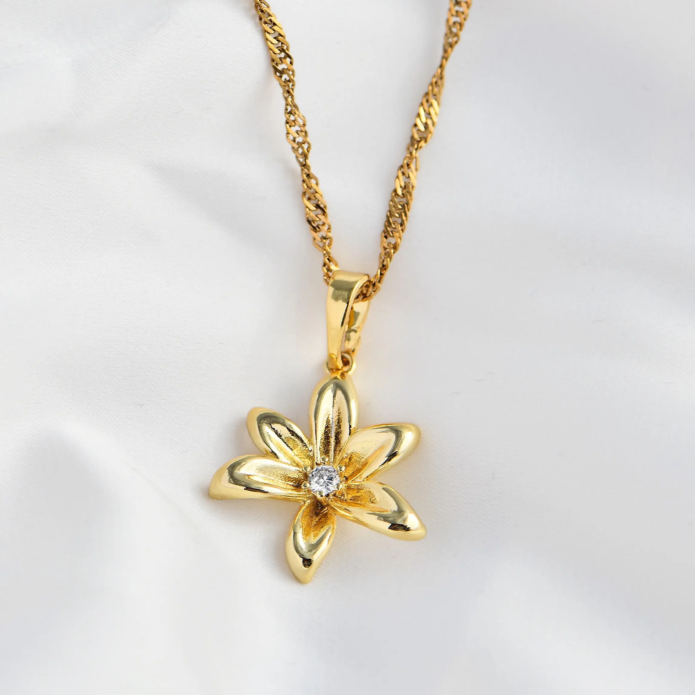 SAMPAGUITA FLOWER PENDANT CHAIN NECKLACE | Gold Filled for Durability - Symbol of purity, peace, and inner strength|  Woman Jewelry