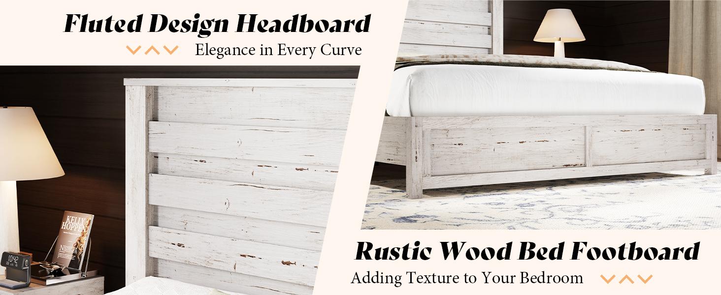 AMERLIFE Farmhouse Bed Frame with 49" Headboard, Platform Bed Frame with Wood Slats Support/Stable & Durable/No Box Spring Needed/Full/Queen/King Size/Best Gift Ideas/Christmas Gifts AMERLIFE Farmhouse Bed Frame with 49" Headboard, Platform Bed Frame with Wood Slats Support/Stable & Durable/No Box Spring Needed/Full/Queen/King Size/Best Gift Ideas/Christmas Gifts