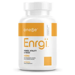 One8e Enrgï - Focus Supplement Made with Natural Ingredients 60 Capsules - Supports Energy, Focus & Mental Clarity with Key Ingredients: African Mango, Green Tea, Caffeine, Apple Cider Vinegar, Korean Ginseng, Raspberry Ketones, Acai - Vitamin, Dietary