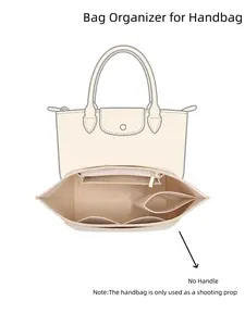 Felt Storage Bag for Handbag, Felt Bag Organizer with Zipper, Purse Insert with a Cup Holde, Handbag Inserts fits Tote Bag and Handbags, Essential Travel Accessory for Women, Travel Organization Pouch, All Seasons Use