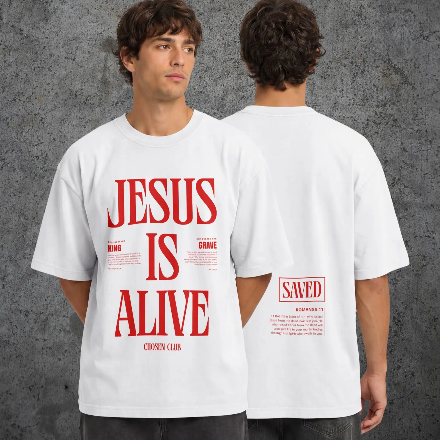 Jesus Is Alive Christian T-Shirt | Christian Graphic Tee | Faith-Based Streetwear | Unisex Jesus Shirt | Christian Clothing | ChosenClubApparel