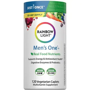 Rainbow Light Mens One Multivitamin, Men's Daily Multivitamin Provides High-Potency Immune Support, with Vitamin C, Vitamin D and Zinc, Vegetarian, 120 Count