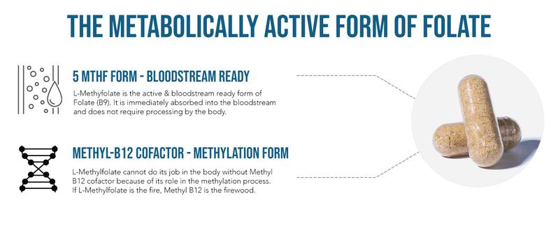 L-Methylfolate 1mg + Methyl B12 | Active 5-MTHF Form, Supports Mood, Cognition, and Methylation – 60 Capsules L-Methylfolate 1mg + Methyl B12 | Active 5-MTHF Form, Supports Mood, Cognition, and Methylation – 60 Capsules
