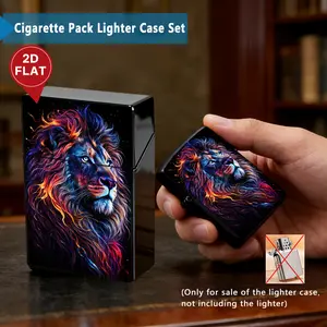 Plastic Cigarette Case and Metal Lighter Shell Set, Lighter Accessories for Husbands and Sons