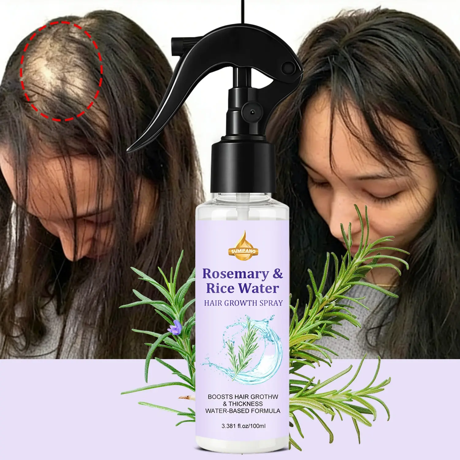 Morning Scalp Wake-Up Spray with Rosemary Plant Extract, Lightweight Hydrating Mist for Deep Nourishing Hair Treatment and Long-Lasting Scalp Moisture and Hair Care, Haircare Liquid