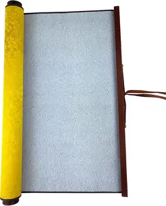 Calligraphy Cloth,  Chinese Calligraphy Practicing Tool Magic Water Painting Paper Ten Thousand Times Writing Cloth Scroll for  School (Yellow)