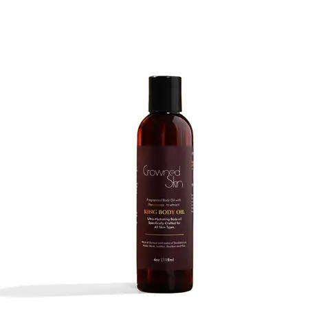King Fragranced Body Oil - Lightweight Jojoba Oil with Nourishing Aroma for Comfort and Skin Care - Sandalwood, Amber Musk, Leather, Pine, Bourbon Scented Cosmetic