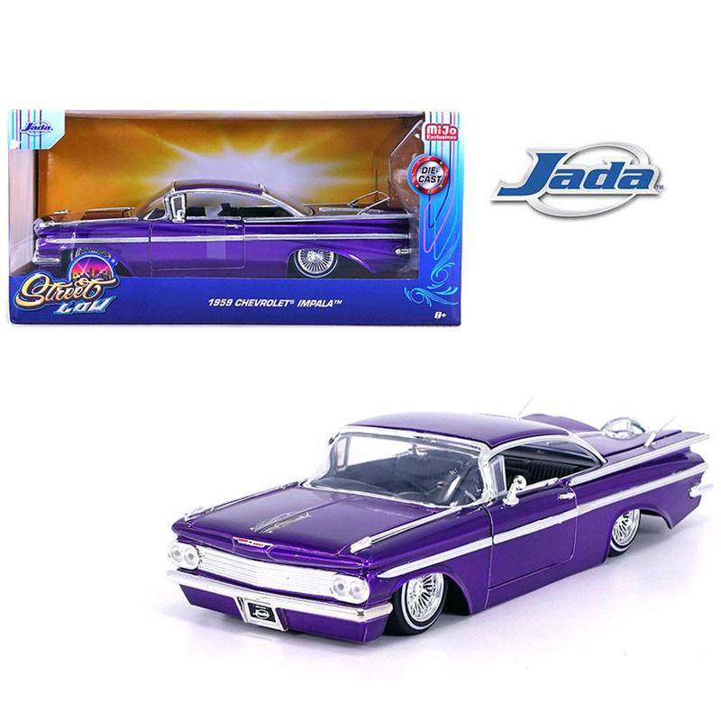 Jada 1:24 1959 Chevrolet Impala SS Lowrider Wire Wheels – Candy Purple – Street Low Limited Edition 35591