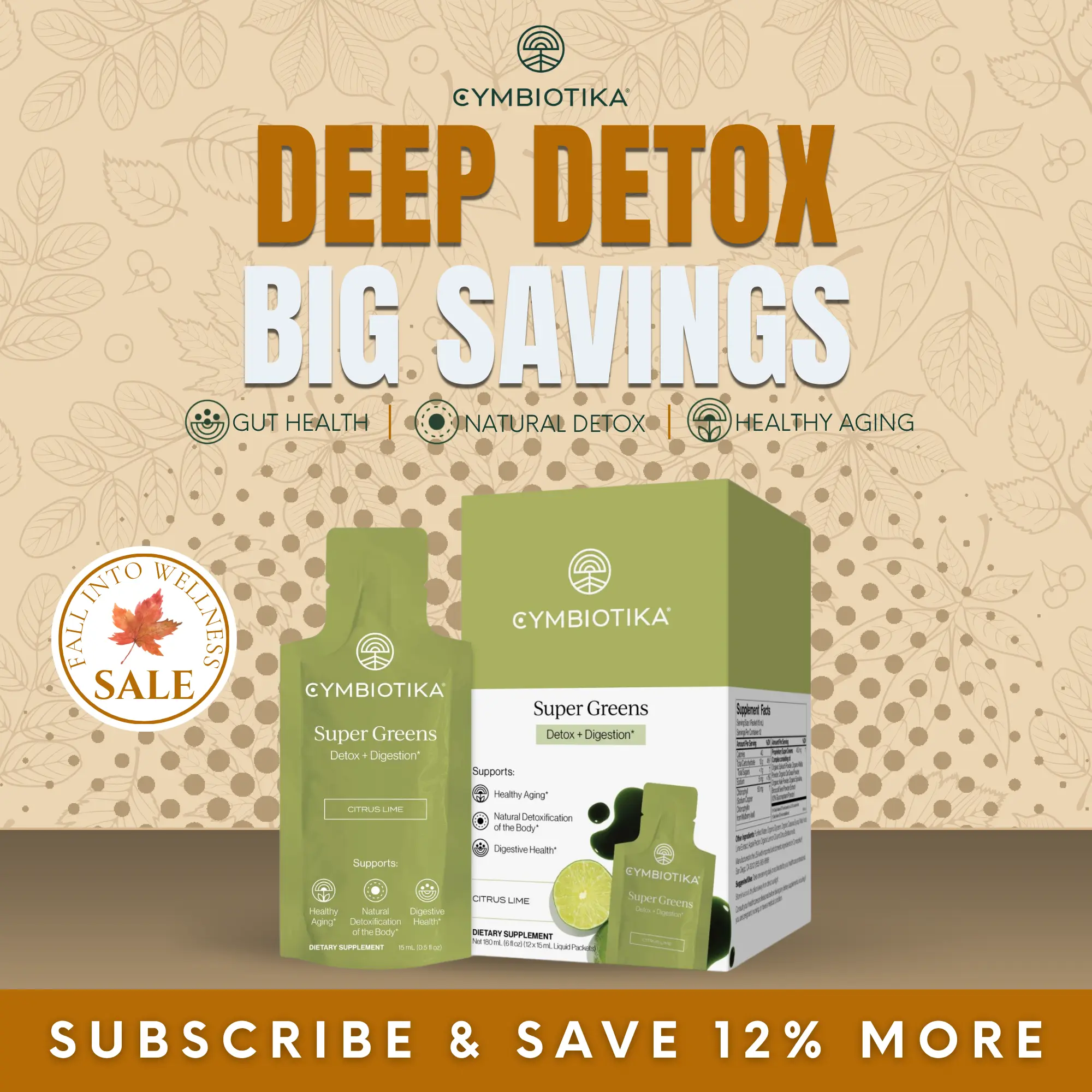 Super Greens | 12 Packets | Bioavailable Plant Compounds for Cellular Detoxification & Energy Boost - Healthcare Supplement - Vitamin, Nutrient Rich Complex