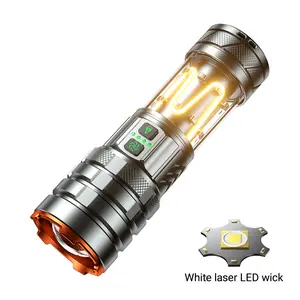 Vintage LED Camping Lantern, Rechargeable Tactical Flashlight with Dimmable Warm Filament Light, Portable Tent Light for Emergency Survival Gear