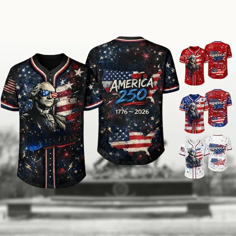 American Eagle Patriotic Baseball Jersey, 4th Of July Classic Casual Top, America 250 Anniversary Full-Print Outfit, National Pride Apparel for Sports Fans # TikTokMadeMeBuyIt # July4th # FanWear # PatrioticStyle # USA250 # AmericanEagle
