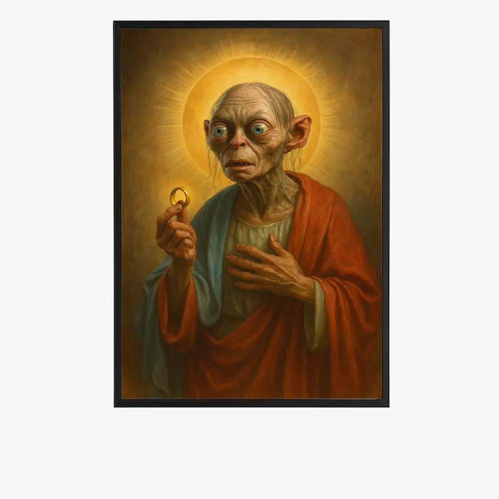 Funny Gollum Jesus Paper Print Poster, Artistic Artwork for Home Decor Products, Trendy Room Wall Decoration