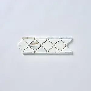 Calacatta Gold  Marble Arabesque Border 4x12 Polished/Honed Sample